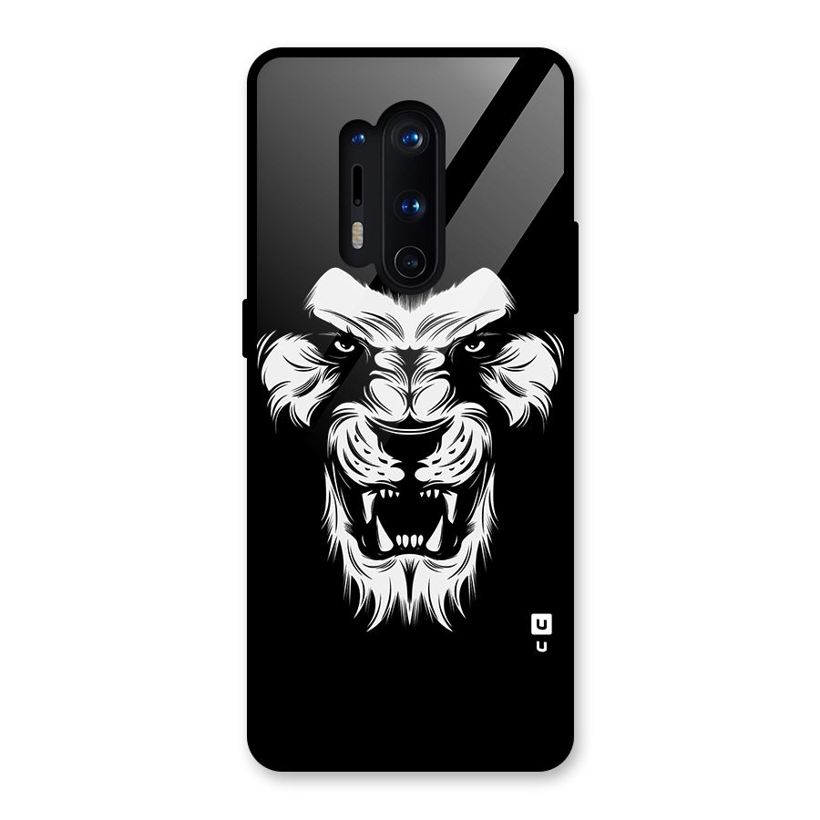 Fierce Lion Digital Art Glass Back Case for OnePlus 8 Pro