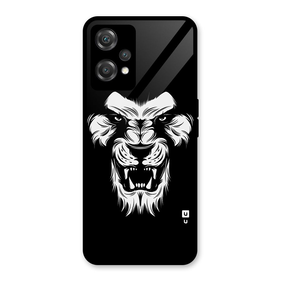 Fierce Lion Digital Art Glass Back Case for OnePlus Nord CE 2 Lite 5G