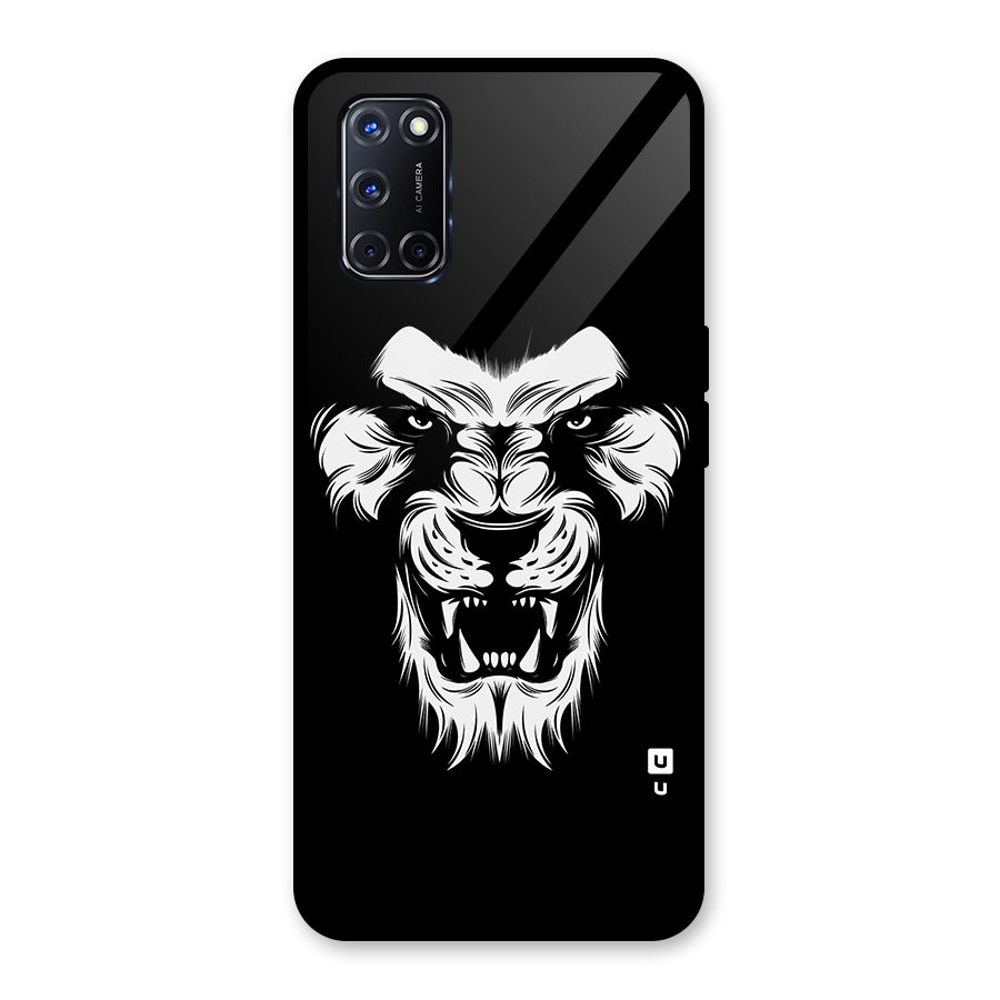 Fierce Lion Digital Art Glass Back Case for Oppo A52