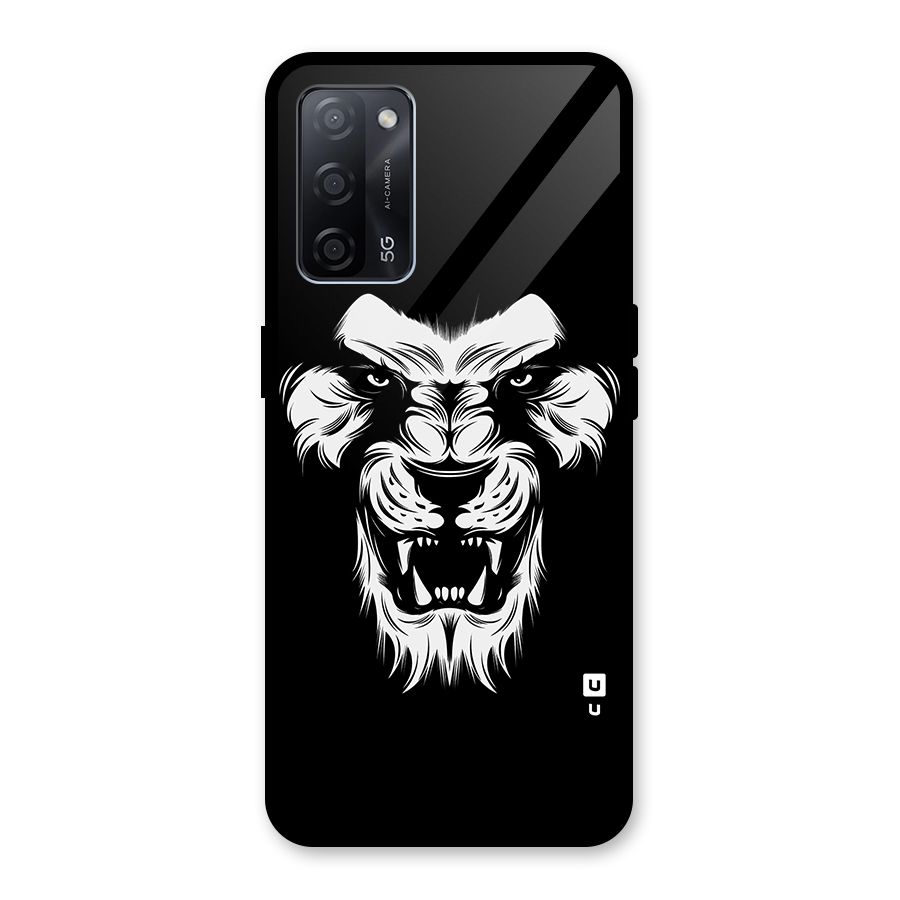 Fierce Lion Digital Art Glass Back Case for Oppo A53s 5G