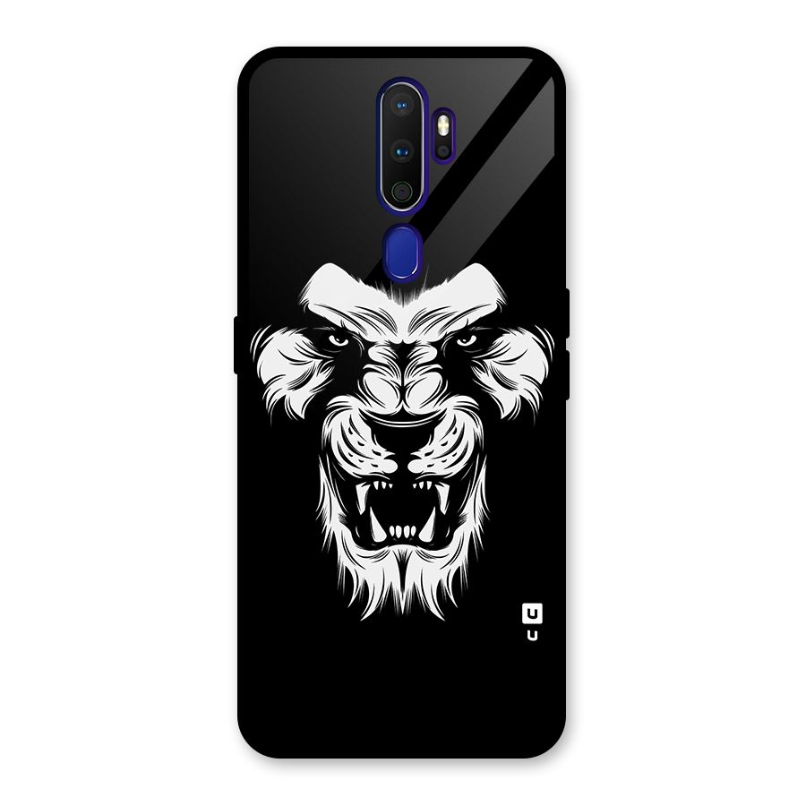 Fierce Lion Digital Art Glass Back Case for Oppo A9 (2020)