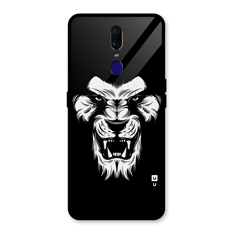 Fierce Lion Digital Art Glass Back Case for Oppo F11