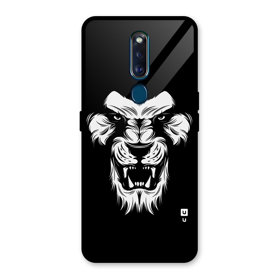 Fierce Lion Digital Art Glass Back Case for Oppo F11 Pro
