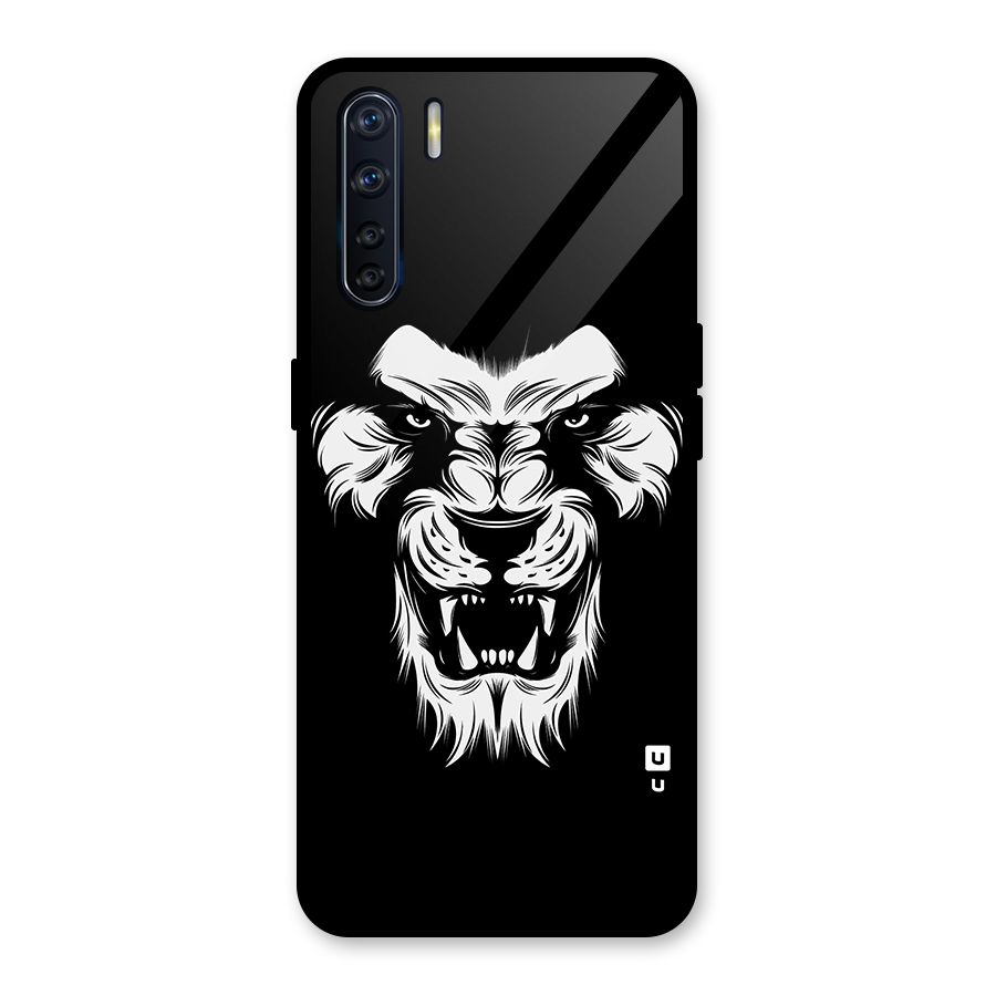 Fierce Lion Digital Art Glass Back Case for Oppo F15