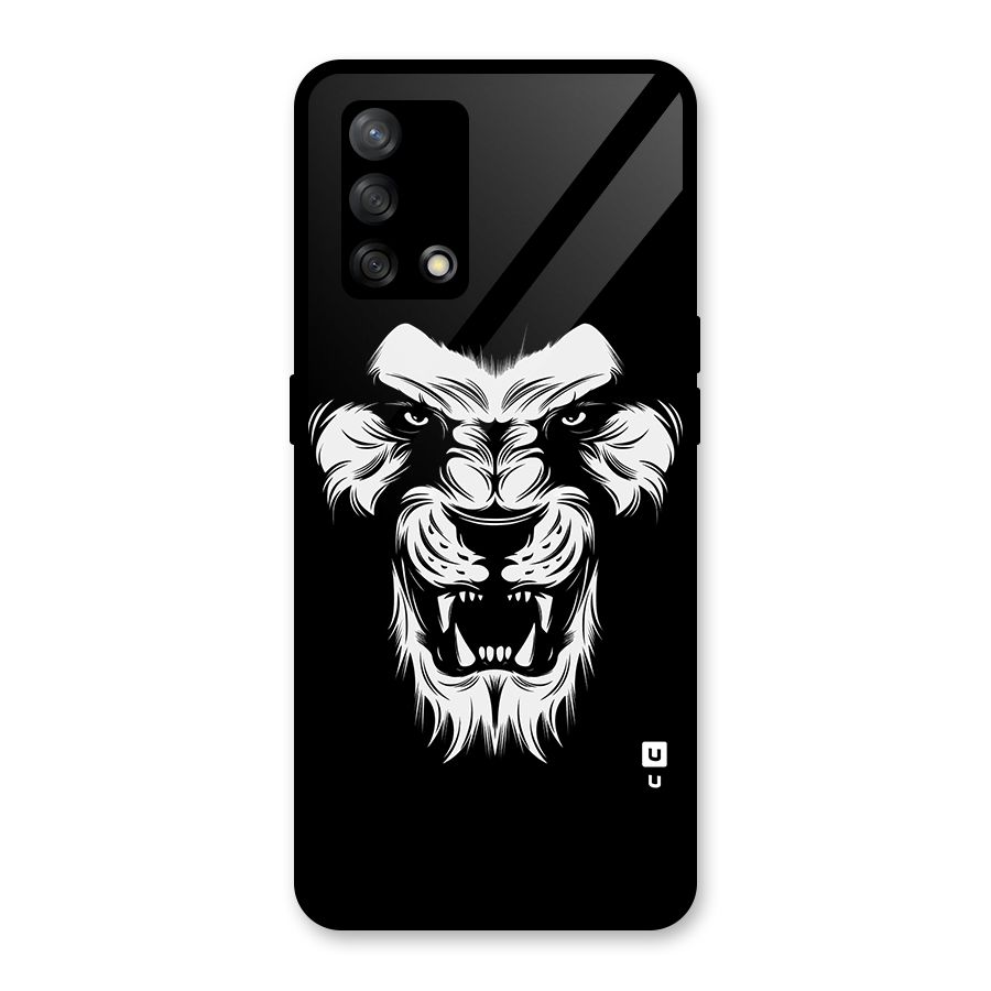 Fierce Lion Digital Art Glass Back Case for Oppo F19