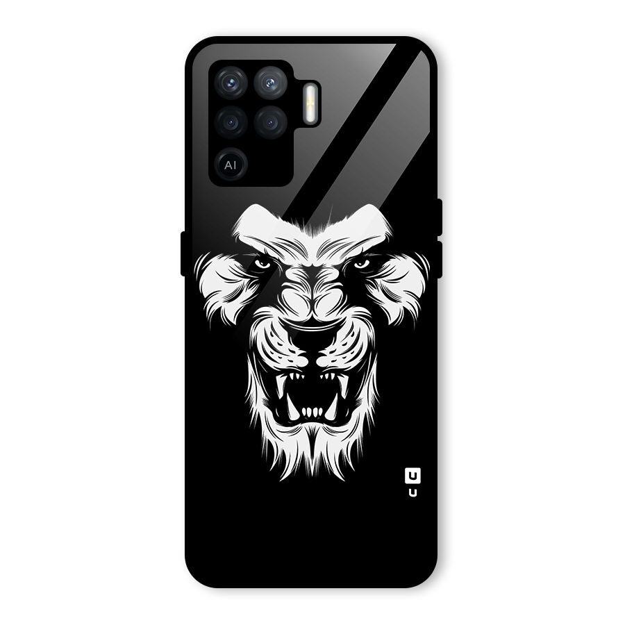 Fierce Lion Digital Art Glass Back Case for Oppo F19 Pro