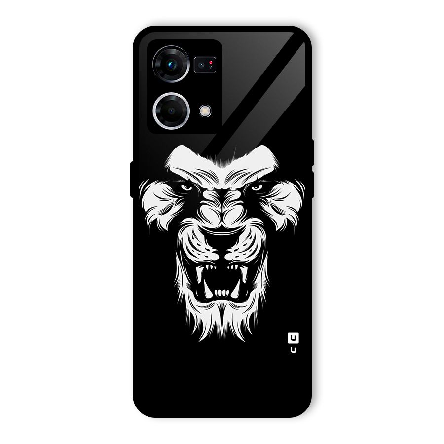Fierce Lion Digital Art Glass Back Case for Oppo F21 Pro 4G