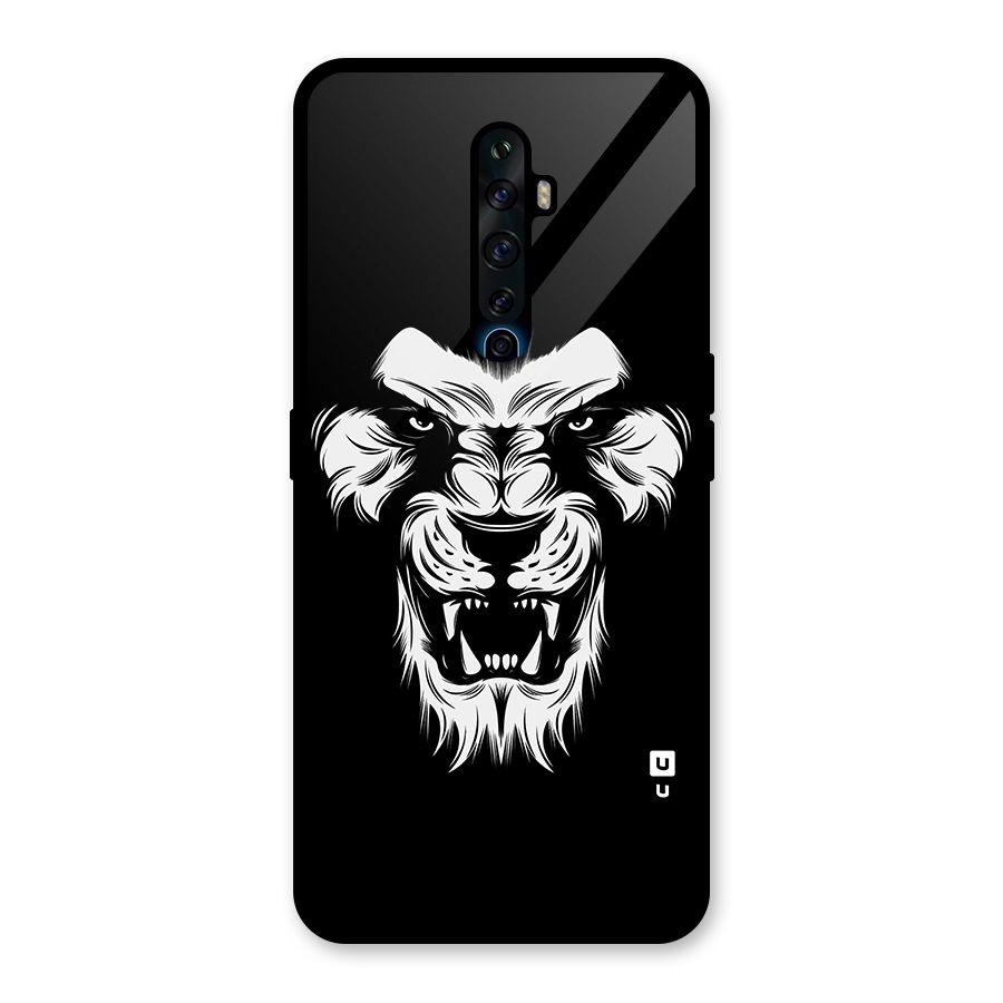 Fierce Lion Digital Art Glass Back Case for Oppo Reno2 F