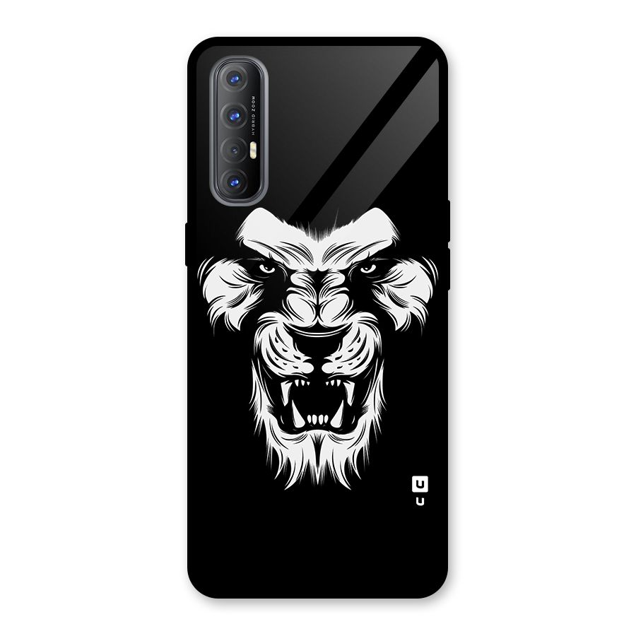 Fierce Lion Digital Art Glass Back Case for Oppo Reno3 Pro