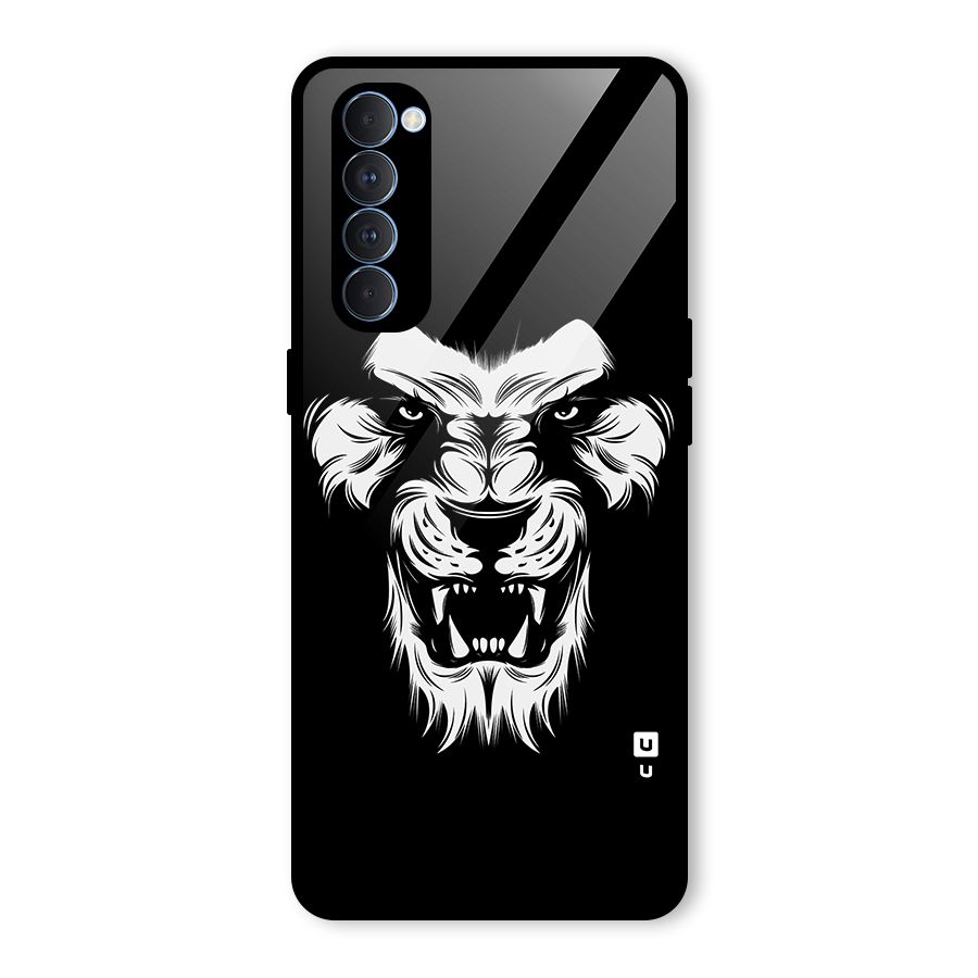 Fierce Lion Digital Art Glass Back Case for Oppo Reno4 Pro