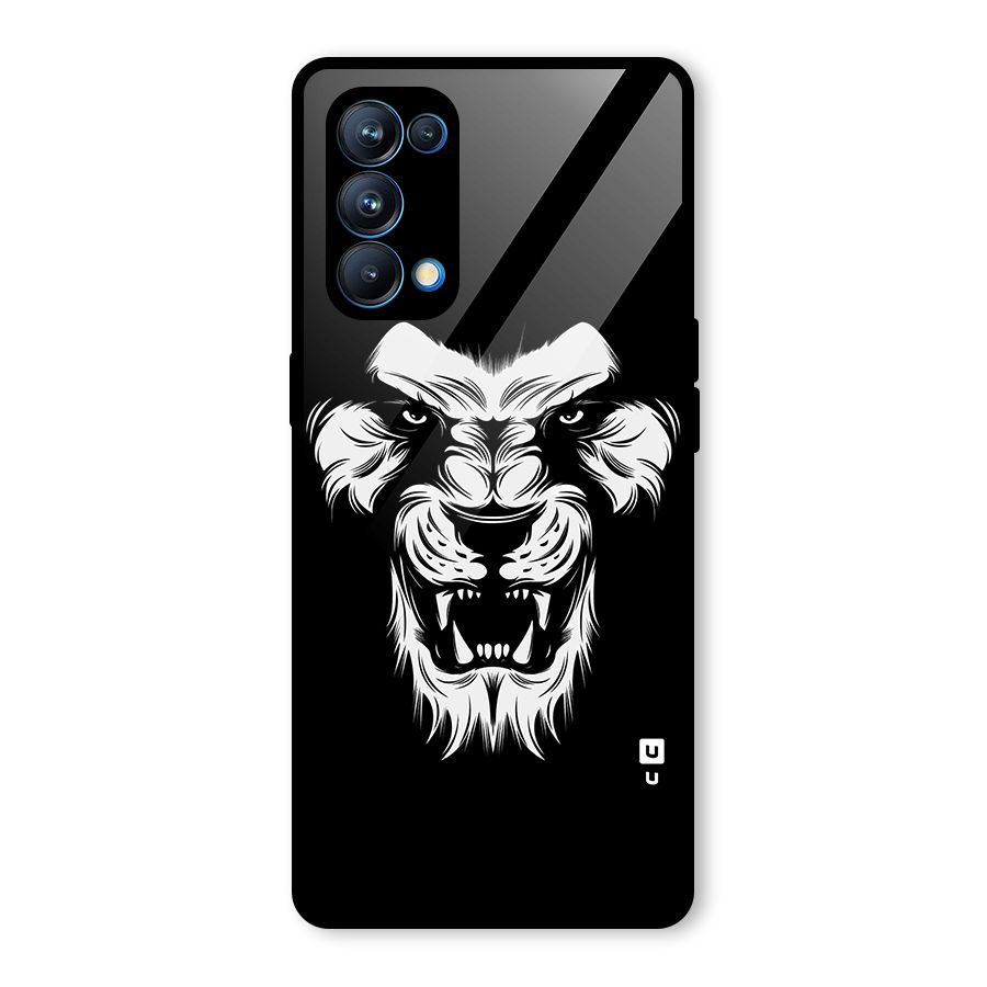 Fierce Lion Digital Art Glass Back Case for Oppo Reno5 Pro 5G