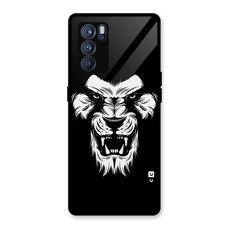 Fierce Lion Digital Art Glass Back Case for Oppo Reno6 Pro 5G