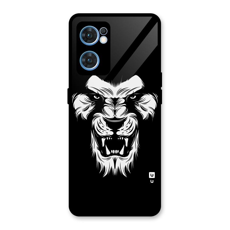 Fierce Lion Digital Art Glass Back Case for Oppo Reno7 5G