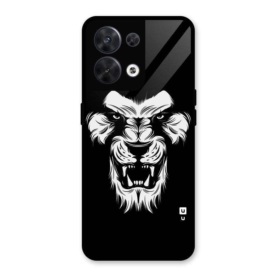 Fierce Lion Digital Art Glass Back Case for Oppo Reno8 5G