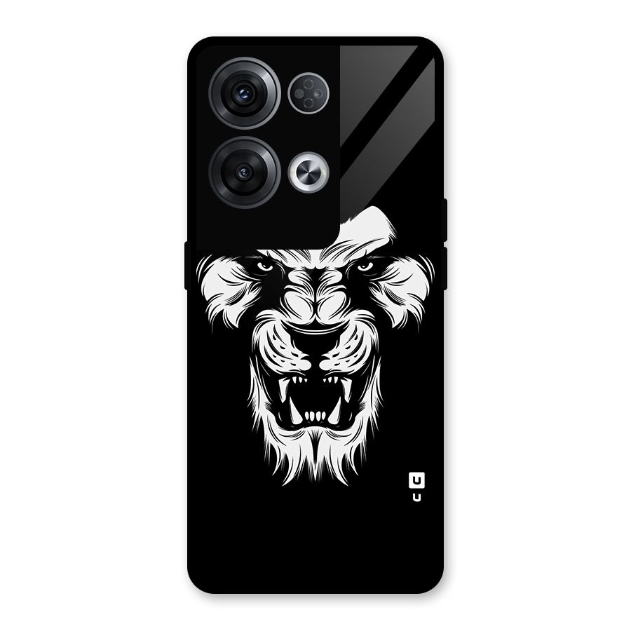 Fierce Lion Digital Art Glass Back Case for Oppo Reno8 Pro 5G