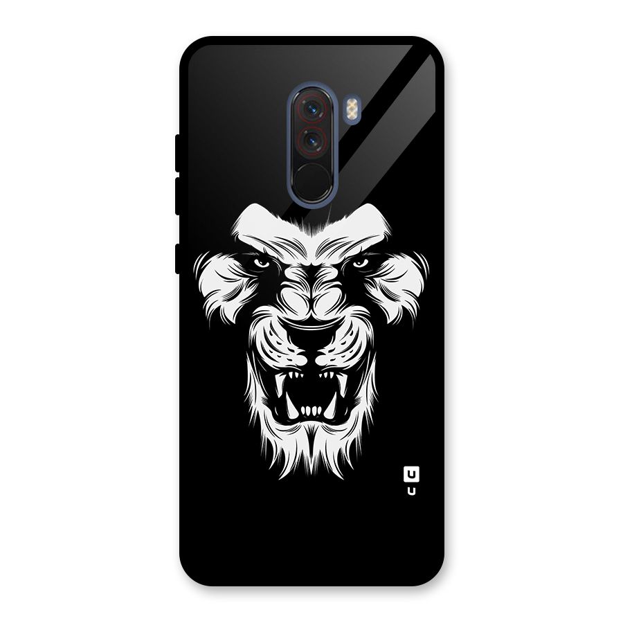 Fierce Lion Digital Art Glass Back Case for Poco F1