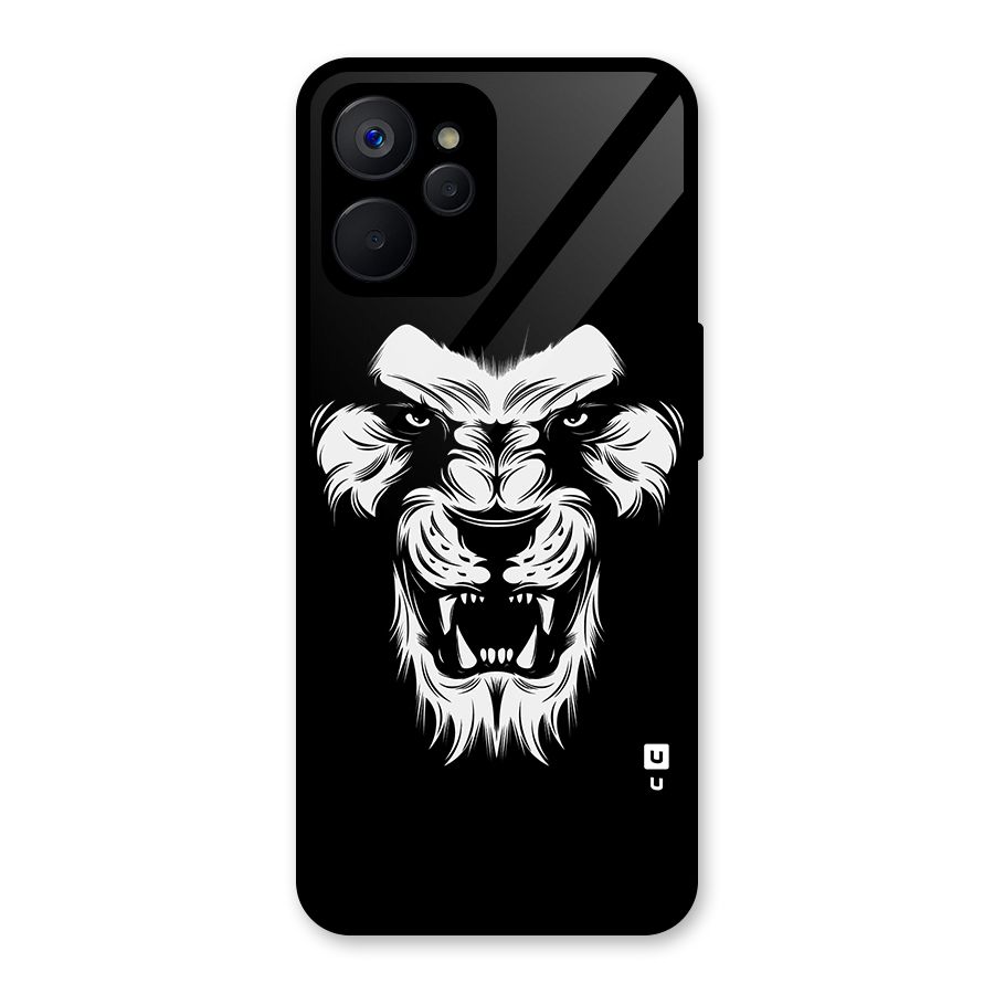 Fierce Lion Digital Art Glass Back Case for Realme 9i 5G