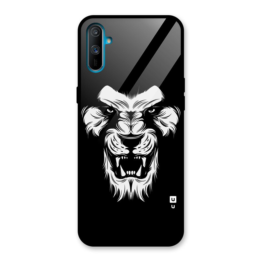 Fierce Lion Digital Art Glass Back Case for Realme C3