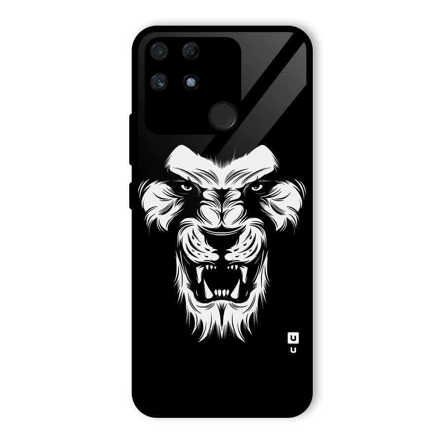 Fierce Lion Digital Art Glass Back Case for Realme Narzo 50A