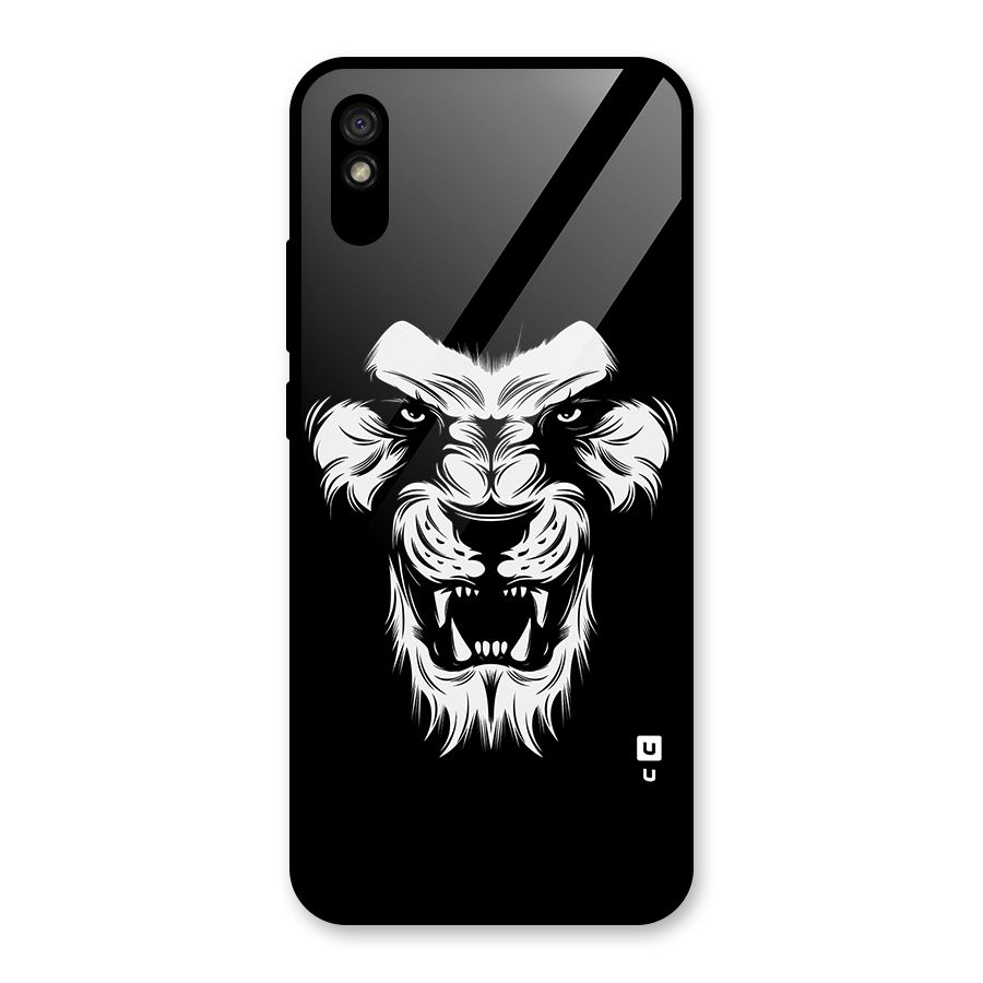 Fierce Lion Digital Art Glass Back Case for Redmi 9A