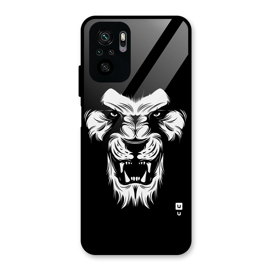 Fierce Lion Digital Art Glass Back Case for Redmi Note 10S