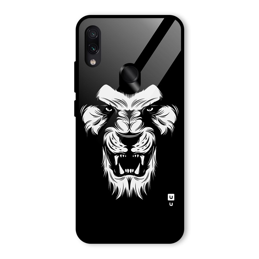 Fierce Lion Digital Art Glass Back Case for Redmi Note 7