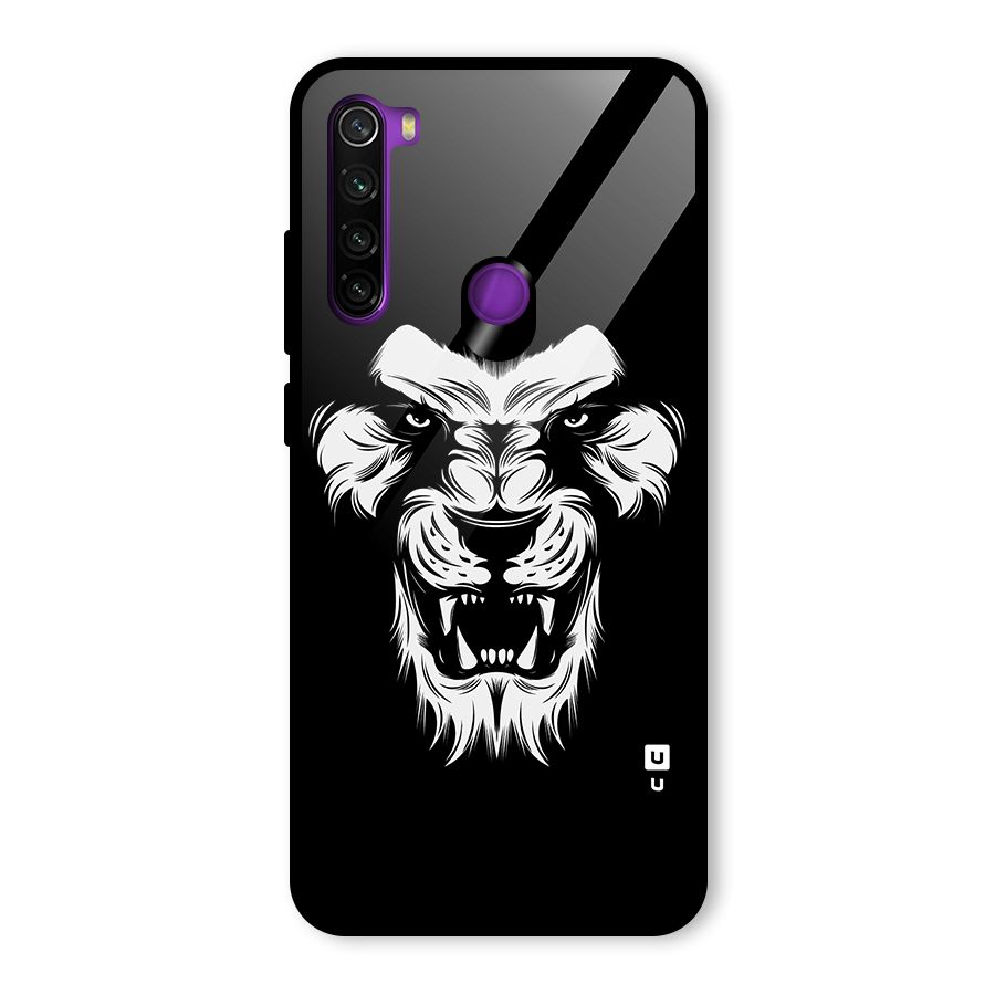 Fierce Lion Digital Art Glass Back Case for Redmi Note 8
