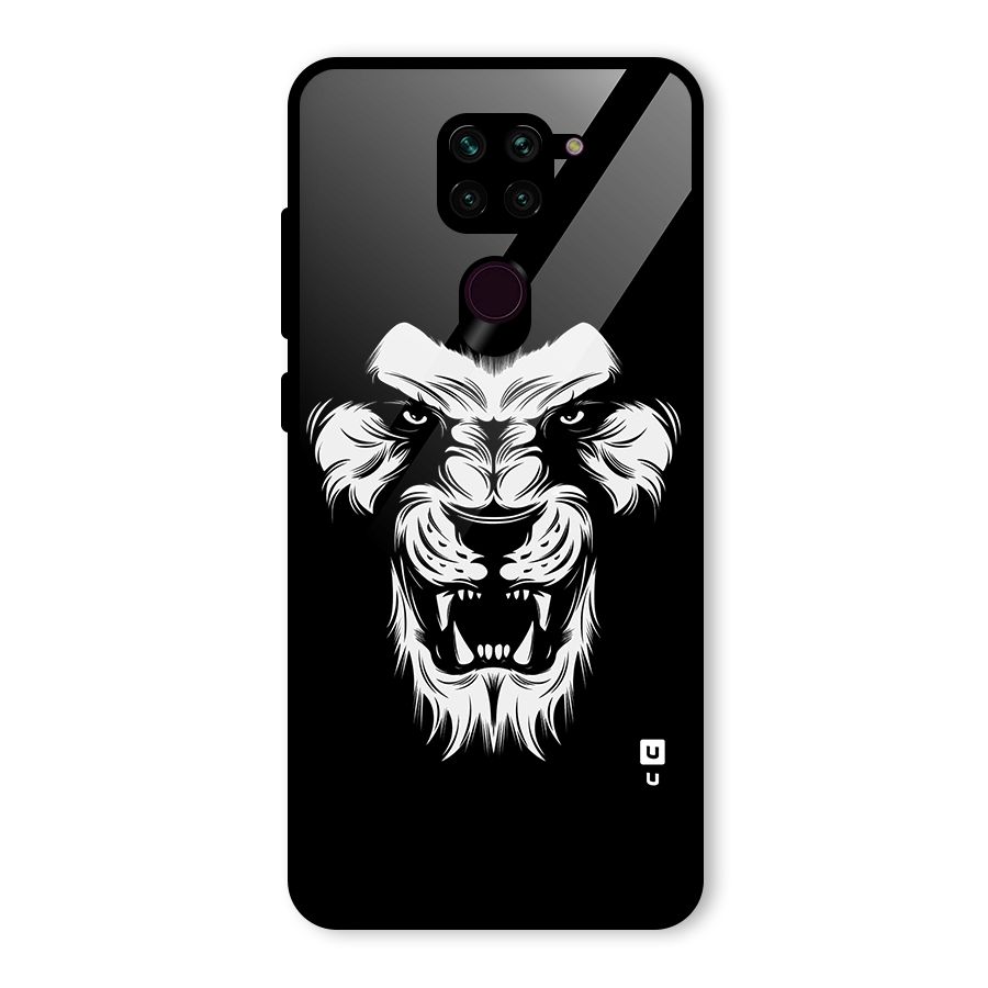 Fierce Lion Digital Art Glass Back Case for Redmi Note 9