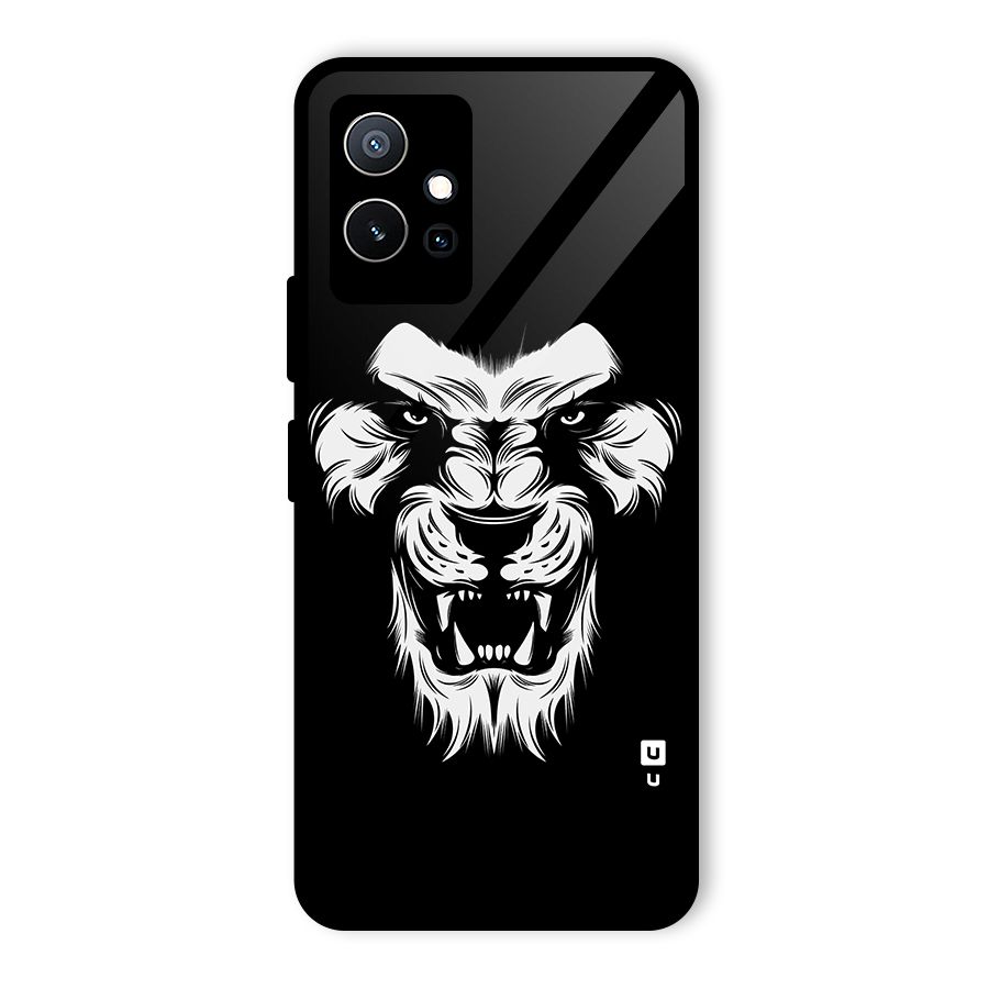 Fierce Lion Digital Art Glass Back Case for Vivo T1 5G