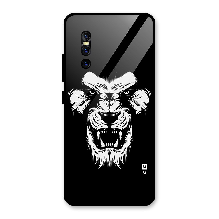 Fierce Lion Digital Art Glass Back Case for Vivo V15 Pro