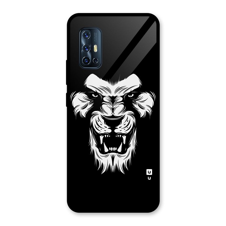 Fierce Lion Digital Art Glass Back Case for Vivo V17