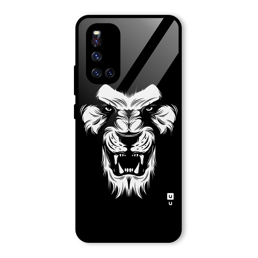 Fierce Lion Digital Art Glass Back Case for Vivo V19