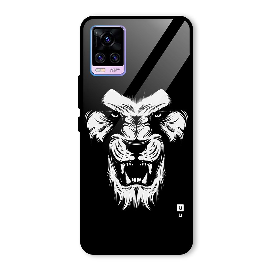 Fierce Lion Digital Art Glass Back Case for Vivo V20 Pro