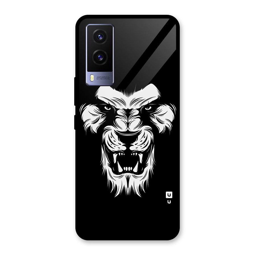 Fierce Lion Digital Art Glass Back Case for Vivo V21e 5G