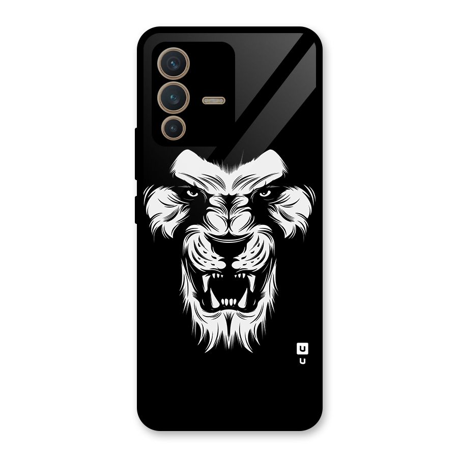 Fierce Lion Digital Art Glass Back Case for Vivo V23 5G