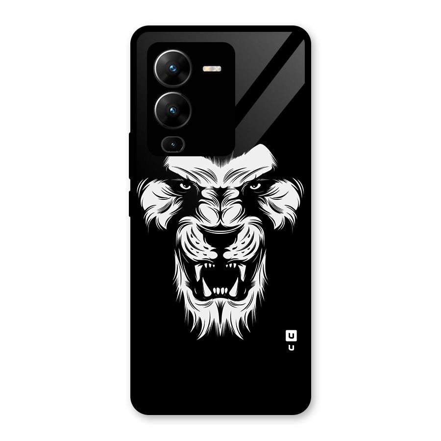 Fierce Lion Digital Art Glass Back Case for Vivo V25 Pro
