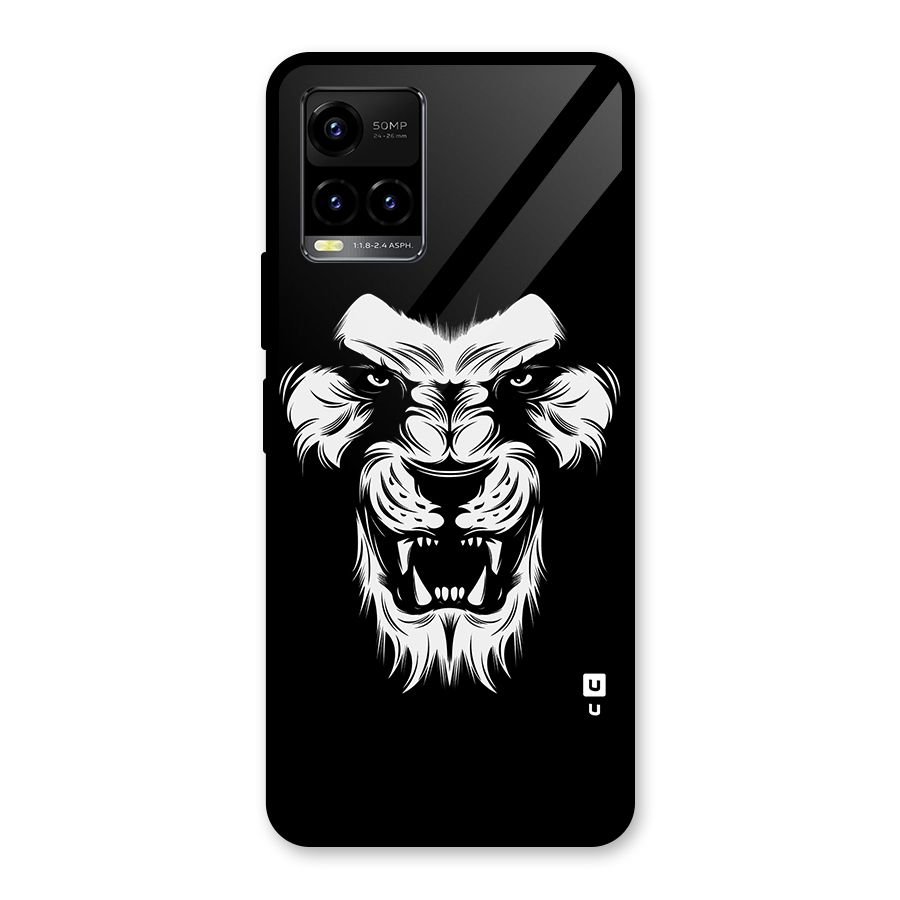 Fierce Lion Digital Art Glass Back Case for Vivo Y21A