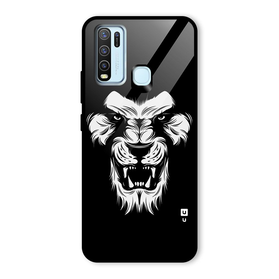 Fierce Lion Digital Art Glass Back Case for Vivo Y30