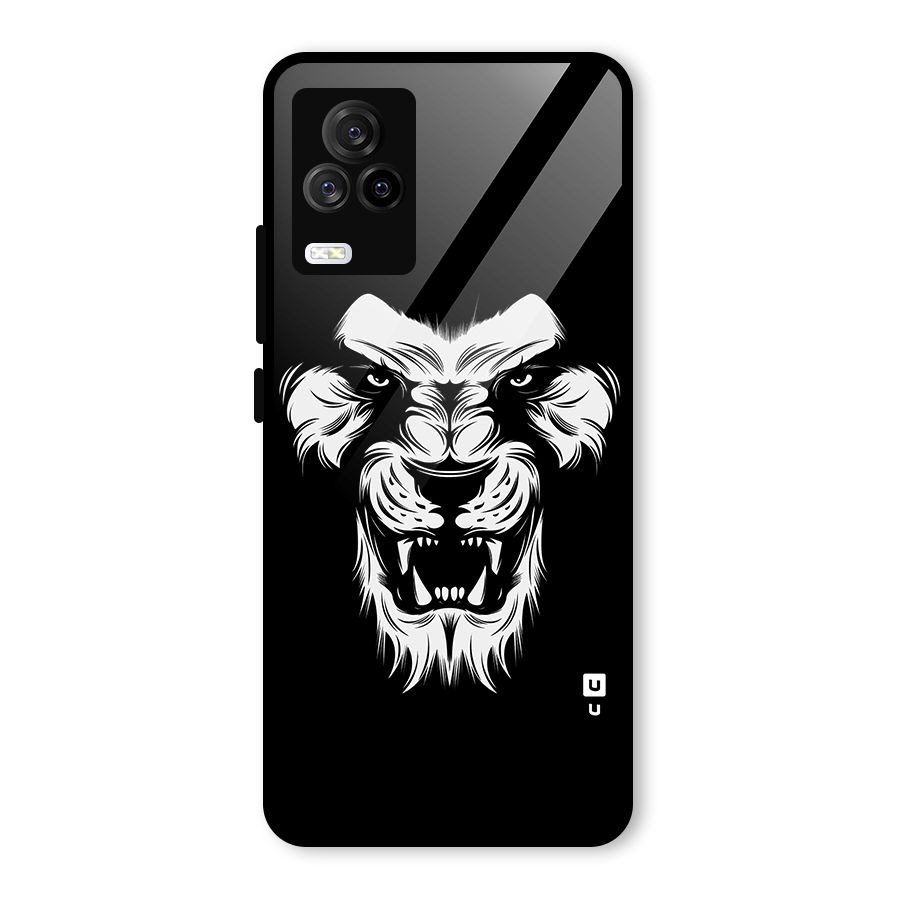 Fierce Lion Digital Art Glass Back Case for Vivo iQOO 7 Legend 5G
