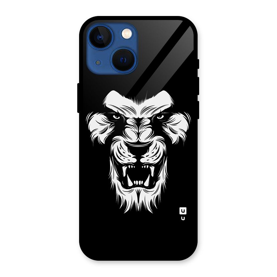 Fierce Lion Digital Art Glass Back Case for iPhone 13 Mini