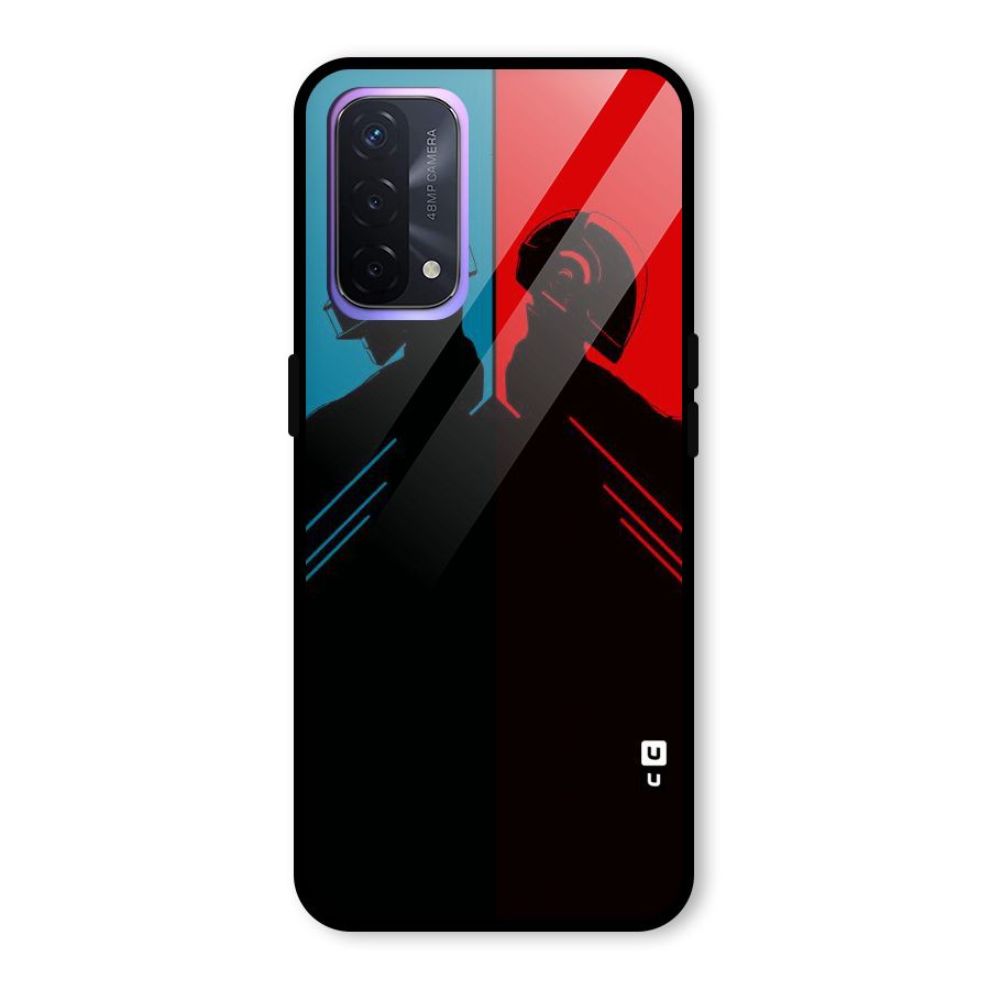 Fight Colours Glass Back Case for Oppo A74 5G