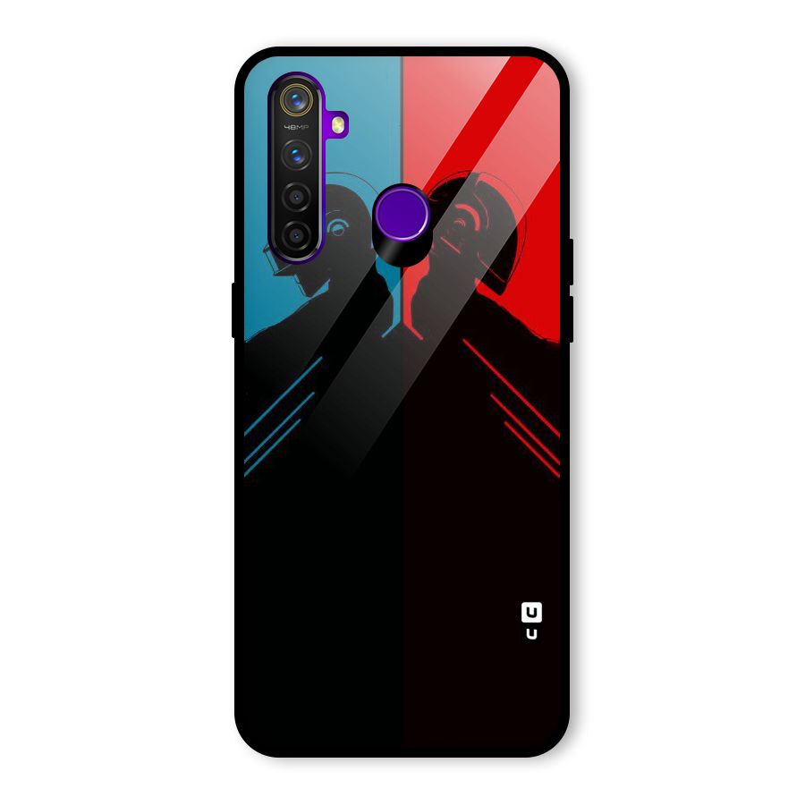 Fight Colours Glass Back Case for Realme 5 Pro