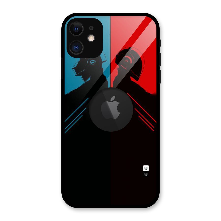 Fight Colours Glass Back Case for iPhone 11 Logo Cut