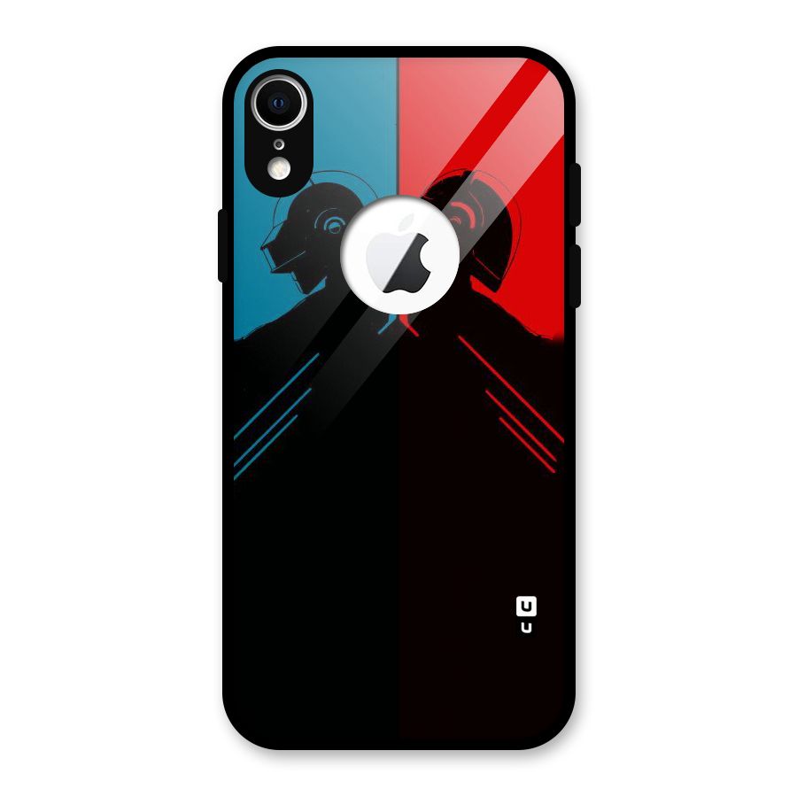 Fight Colours Glass Back Case for iPhone XR Logo Cut