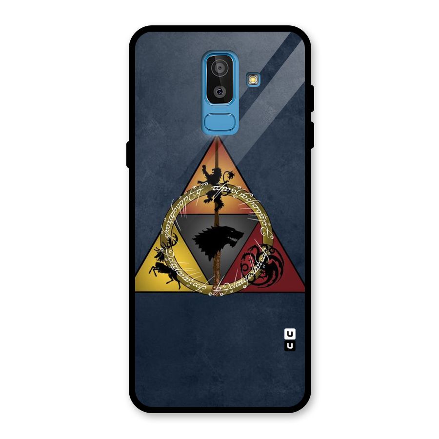 Fight For Crown Glass Back Case for Galaxy J8