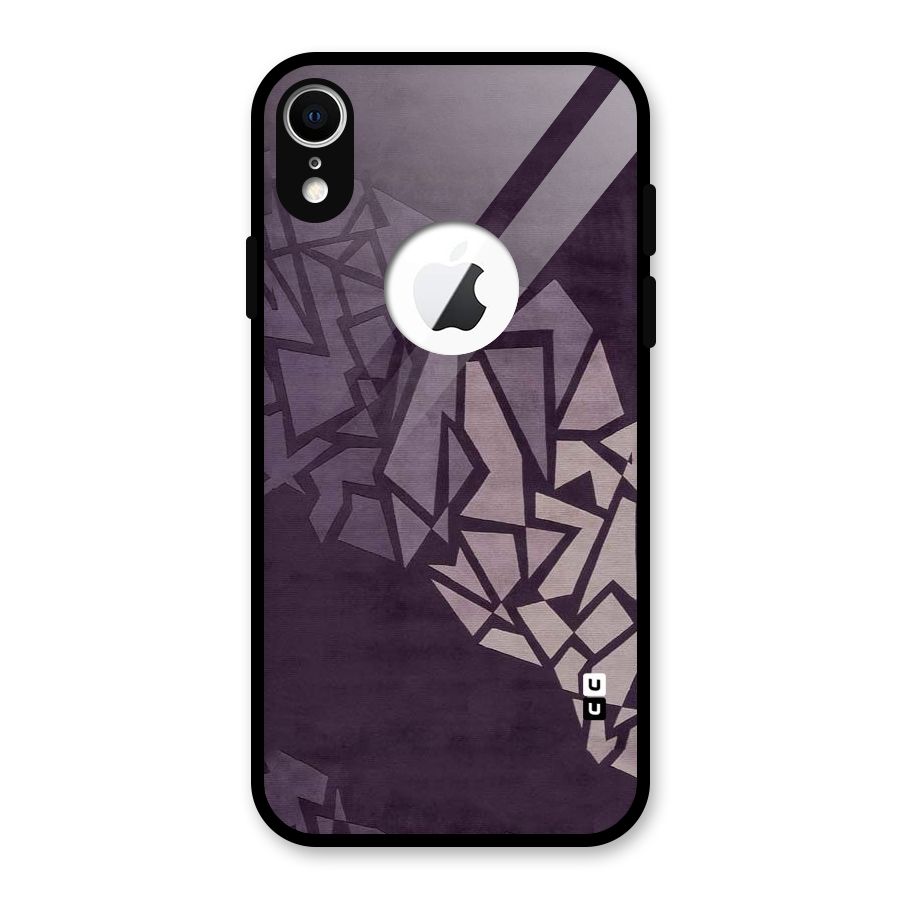 Fine Abstract Glass Back Case for iPhone XR Logo Cut