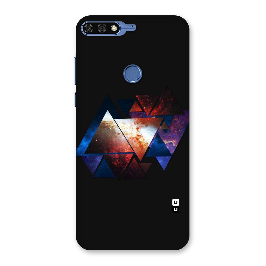 Fire Galaxy Triangles Back Case for Honor 7C