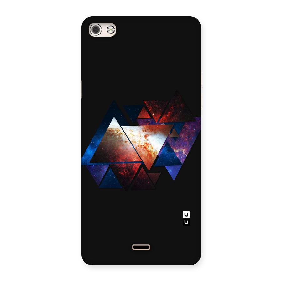 Fire Galaxy Triangles Back Case for Micromax Canvas Silver 5