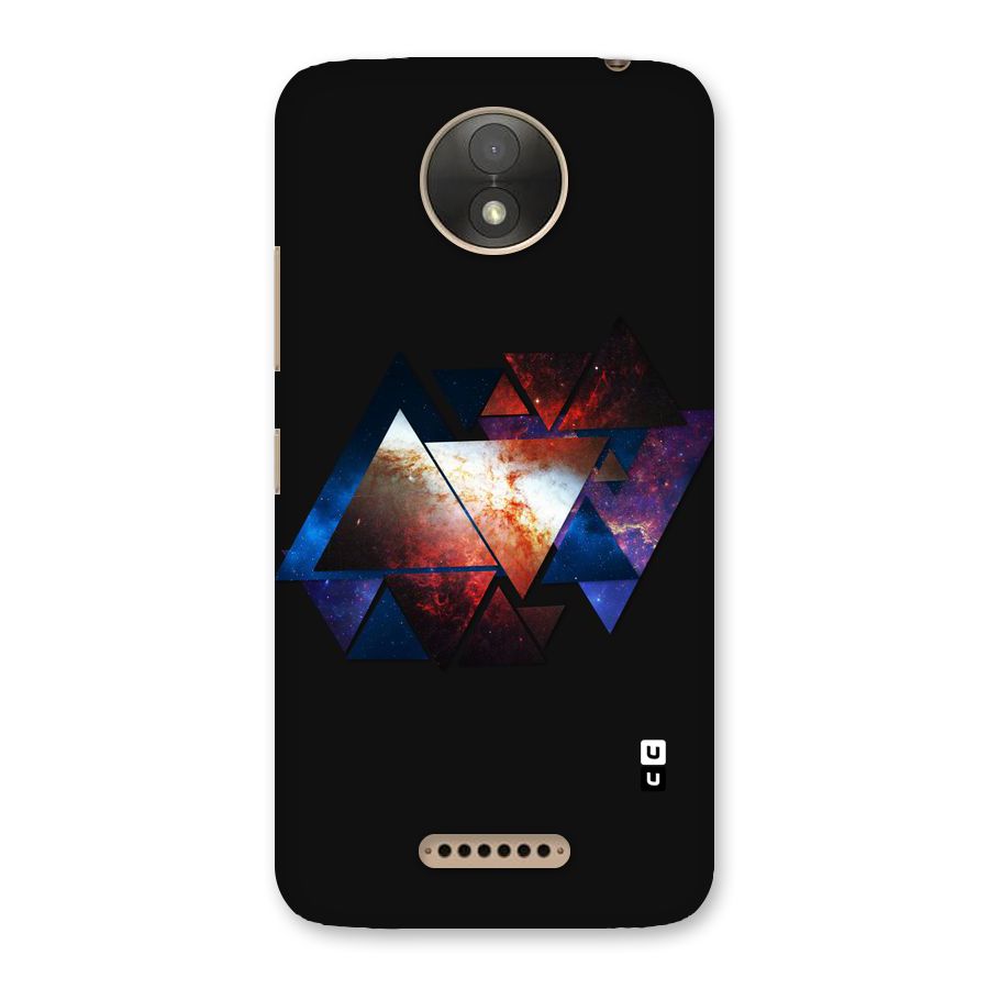Fire Galaxy Triangles Back Case for Moto C Plus