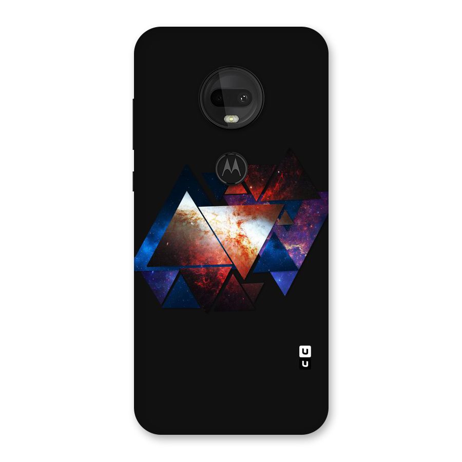 Fire Galaxy Triangles Back Case for Moto G7
